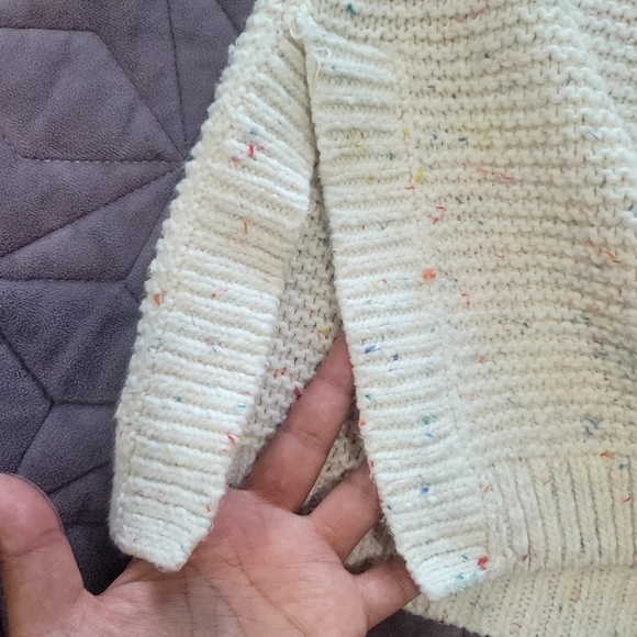 Lou & Grey Funnel Neck oversized cozy rainbow chip sweater size Small - Picture 14 of 15